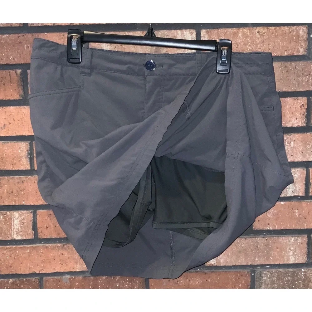 Eddie Bauer Womens Travex Skort Gray Hiking Travel Active Skirt Shorts Lining 12